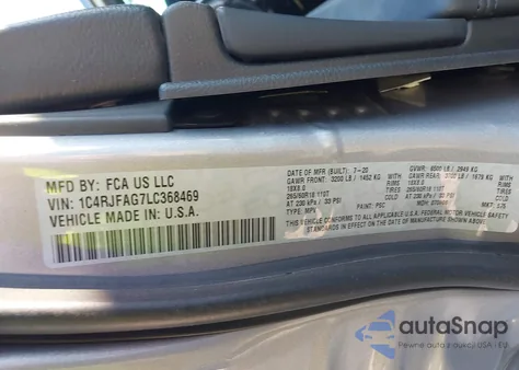 2020 Jeep Grand Cherokee Laredo E 4X4 from USA, damaged, VIN 1C4RJFAG7LC368469